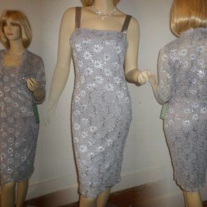 Silver Couture Dress Matching Jacket